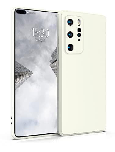 MyGadget Hülle für Huawei P40 Pro - robuste Silikon Schutzhülle TPU Case Slim Silikonhülle - Back Cover Kratzfest Handyhülle - Matt Weiß von MyGadget