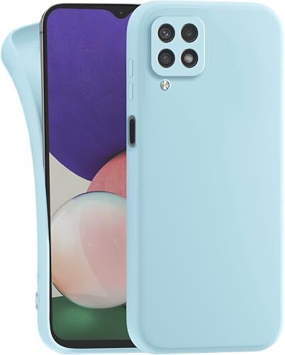 MyGadget Hülle für Samsung Galaxy A12 5G - robuste Silikon Schutzhülle TPU Case Slim Silikonhülle - Back Cover Kratzfest Handyhülle - Hellblau von MyGadget