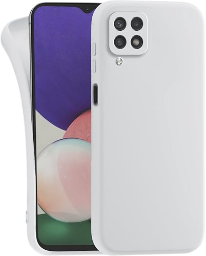 MyGadget Hülle für Samsung Galaxy A12 5G - robuste Silikon Schutzhülle TPU Case Slim Silikonhülle - Back Cover Kratzfest Handyhülle - Matt Weiß von MyGadget