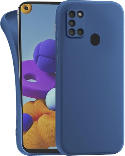 MyGadget Hülle für Samsung Galaxy A21s - robuste Silikon Schutzhülle TPU Case Slim Silikonhülle - Back Cover Kratzfest Handyhülle - Dunkelblau von MyGadget