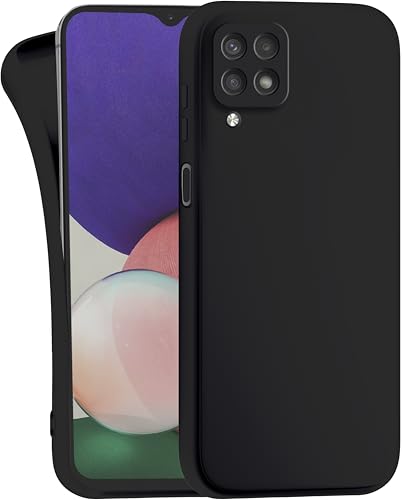 MyGadget Silikon Hülle Kompatibel mit Samsung Galaxy A22 5G - robuste Schutzhülle TPU Case Slim Silikonhülle - Back Cover Kratzfest Handyhülle - Matt Schwarz von MyGadget