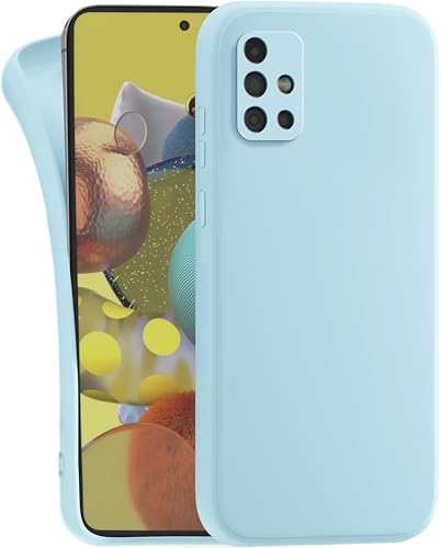 MyGadget Silikon Hülle Kompatibel mit Samsung Galaxy A51 4G - robuste Schutzhülle TPU Case Slim Silikonhülle - Back Cover Kratzfest Handyhülle - Hellblau von MyGadget