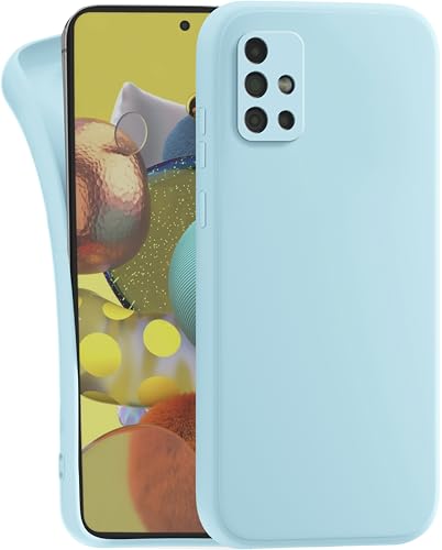 MyGadget Hülle für Samsung Galaxy A51 4G - robuste Silikon Schutzhülle TPU Case Slim Silikonhülle - Back Cover Kratzfest Handyhülle - Hellblau von MyGadget
