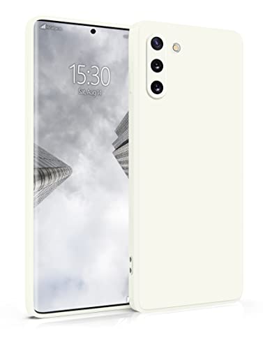 MyGadget Hülle für Samsung Galaxy Note 10 - robuste Silikon Schutzhülle TPU Case Slim Silikonhülle - Back Cover Kratzfest Handyhülle - Matt Weiß von MyGadget