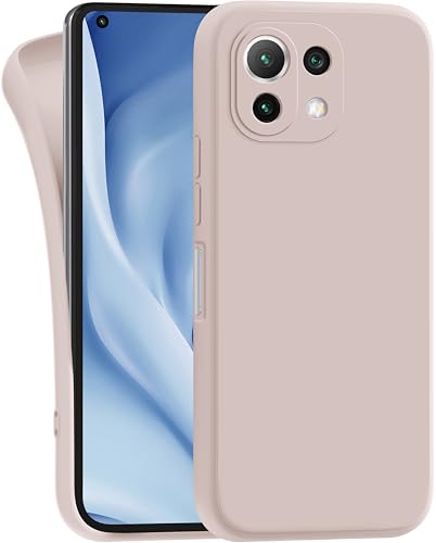 MyGadget Hülle für Xiaomi Mi 11 Lite 5G - robuste Silikon Schutzhülle TPU Case Slim Silikonhülle - Back Cover Kratzfest Handyhülle - Matt Rosa von MyGadget