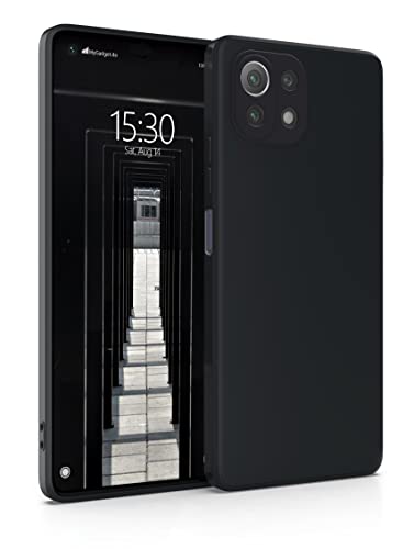 MyGadget Silikon Hülle Kompatibel mit Xiaomi Mi 11 Lite 5G - robuste Schutzhülle TPU Case Slim Silikonhülle - Back Cover Kratzfest Handyhülle - Matt Schwarz von MyGadget