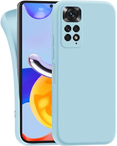 MyGadget Hülle für Xiaomi Redmi Note 11 | Note 11s - robuste Silikon Schutzhülle TPU Case Slim Silikonhülle - Back Cover Kratzfest Handyhülle - Matt Hellblau von MyGadget