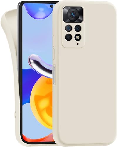 MyGadget Hülle für Xiaomi Redmi Note 11 Pro | 11 Pro 5G - robuste Silikon Schutzhülle TPU Case Slim Silikonhülle - Back Cover Kratzfest Handyhülle - Matt Beige von MyGadget