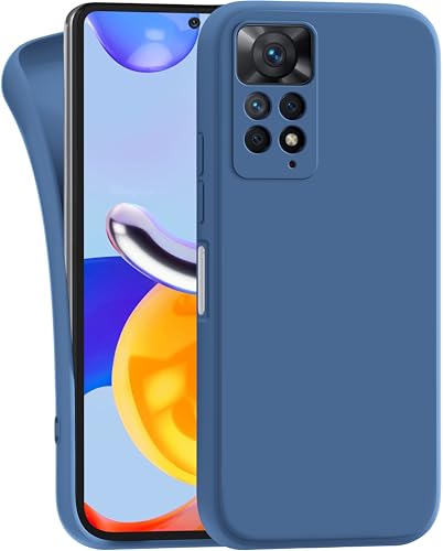 MyGadget Hülle für Xiaomi Redmi Note 11 Pro | 11 Pro 5G - robuste Silikon Schutzhülle TPU Case Slim Silikonhülle - Back Cover Kratzfest Handyhülle - Matt Dunkelblau von MyGadget
