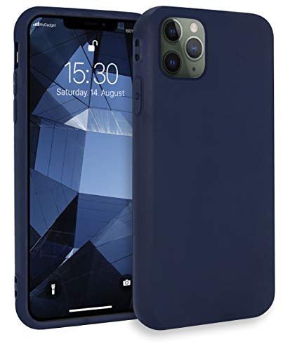 MyGadget Silikon Hülle für Apple iPhone 11 Pro Max - robuste Schutzhülle TPU Case Slim Silikonhülle Back Cover Kratzfest Handyhülle matt Dunkelblau von MyGadget