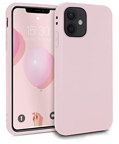 MyGadget Silikon Hülle für Apple iPhone 12 Mini - robuste Schutzhülle TPU Case Slim Silikonhülle Back Cover Ultra Kratzfest Handyhülle matt Baby Rosa von MyGadget