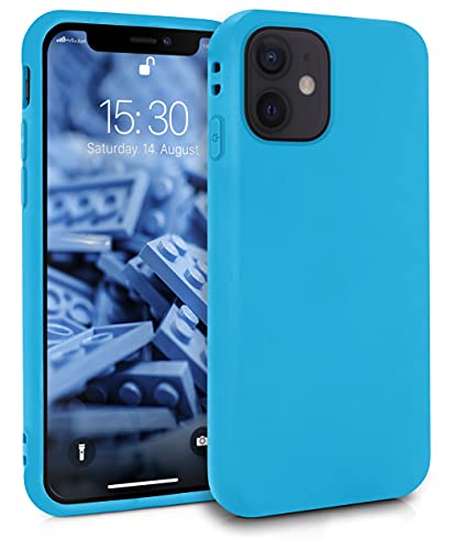 MyGadget Silikon Hülle für Apple iPhone 12 Mini - robuste Schutzhülle TPU Case Slim Silikonhülle Back Cover Ultra Kratzfest Handyhülle matt Hellblau von MyGadget