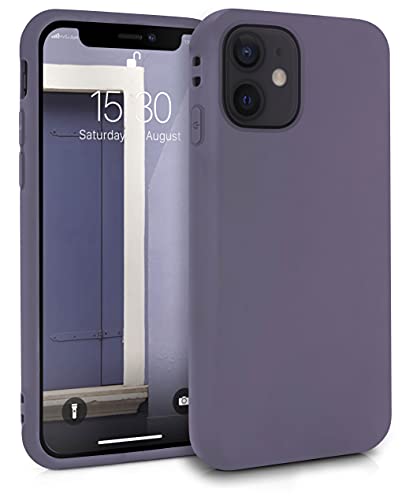 MyGadget Silikon Hülle für Apple iPhone 12 Mini - robuste Schutzhülle TPU Case Slim Silikonhülle Back Cover Ultra Kratzfest Handyhülle matt Lila (dunkel) von MyGadget