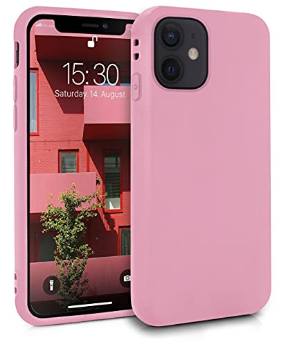 MyGadget Silikon Hülle für Apple iPhone 12 Mini - robuste Schutzhülle TPU Case Slim Silikonhülle Back Cover Ultra Kratzfest Handyhülle matt Rosa von MyGadget