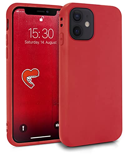 MyGadget Silikon Hülle für Apple iPhone 12 Mini - robuste Schutzhülle TPU Case Slim Silikonhülle Back Cover Ultra Kratzfest Handyhülle matt Rot von MyGadget