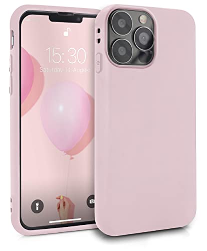MyGadget Silikon Hülle für Apple iPhone 13 Pro Max - robuste Schutzhülle TPU Case Slim Silikonhülle Back Cover Ultra Kratzfest Handyhülle matt Baby Pink von MyGadget