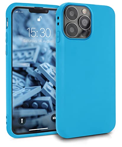 MyGadget Silikon Hülle für Apple iPhone 13 Pro Max - robuste Schutzhülle TPU Case Slim Silikonhülle Back Cover Ultra Kratzfest Handyhülle matt Hellblau von MyGadget