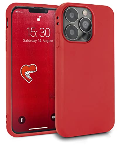 MyGadget Silikon Hülle für Apple iPhone 13 Pro - robuste Schutzhülle TPU Case Slim Silikonhülle Back Cover Ultra Kratzfest Handyhülle matt Rot von MyGadget
