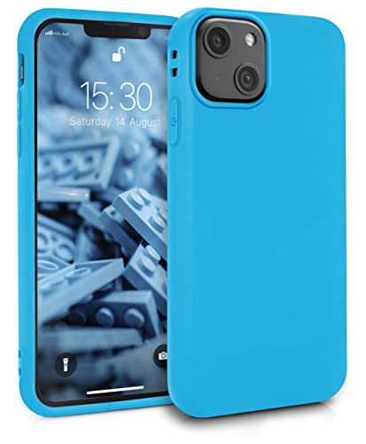 MyGadget Silikon Hülle für Apple iPhone 13 - robuste Schutzhülle TPU Case Slim Silikonhülle Back Cover Ultra Kratzfest Handyhülle matt Hellblau von MyGadget