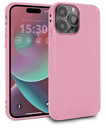 MyGadget Silikon Hülle für Apple iPhone 14 Pro Max - robuste Schutzhülle TPU Case Slim Silikonhülle Back Cover Ultra Kratzfest Handyhülle matt Rosa Hell von MyGadget