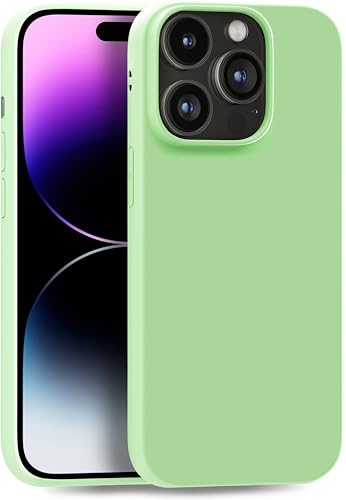 MyGadget Hülle kompatibel mit iPhone 14 Pro - robuste Silikon Schutzhülle TPU Case Slim Silikonhülle Back Cover Ultra Kratzfest Handyhülle matt Mint von MyGadget