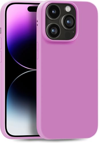 MyGadget Hülle kompatibel mit iPhone 14 Pro - robuste Silikon Schutzhülle TPU Case Slim Silikonhülle Back Cover Ultra Kratzfest Handyhülle matt Rosa Lila von MyGadget