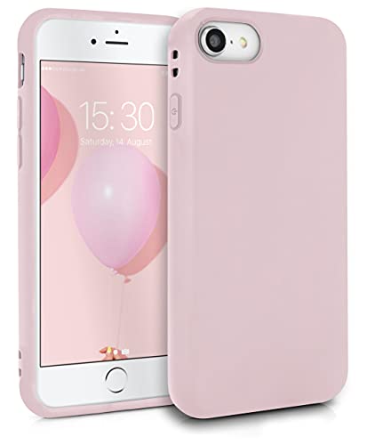MyGadget Silikon Hülle für Apple iPhone SE 2022 | 2020 | 7 | 8 - robuste Schutzhülle TPU Case Slim Silikonhülle Back Cover Ultra Kratzfest Handyhülle matt Baby Rosa von MyGadget