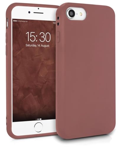 MyGadget Hülle kompatibel mit iPhone SE 2022 | 2020 | 7 | 8 - robuste Handyhülle TPU Case Slim Silikonhülle - Back Cover Kratzfest Schutzhülle matt Braun von MyGadget