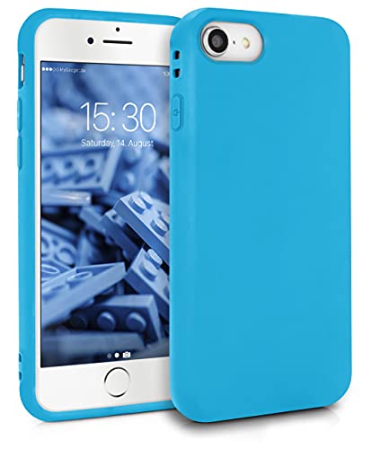MyGadget Silikon Hülle für Apple iPhone SE 2022 | 2020 | 7 | 8 - robuste Schutzhülle TPU Case Slim Silikonhülle Back Cover Ultra Kratzfest Handyhülle matt Hellblau von MyGadget