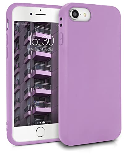 MyGadget Hülle kompatibel mit iPhone SE 2022 | 2020 | 7 | 8 - robuste Handyhülle TPU Case Slim Silikonhülle - Back Cover Kratzfest Schutzhülle matt Lila [ hell ] von MyGadget