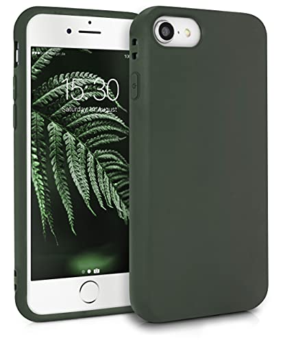 MyGadget Silikon Hülle für Apple iPhone SE 2022 | 2020 | 7 | 8 - robuste Schutzhülle TPU Case Slim Silikonhülle Back Cover Ultra Kratzfest Handyhülle matt Olivgrün von MyGadget