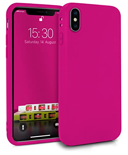 MyGadget Silikon Hülle für Apple iPhone X | Xs - robuste Schutzhülle TPU Case Slim Silikonhülle Back Cover Ultra Kratzfest Handyhülle matt Pink von MyGadget