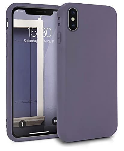 MyGadget Silikon Hülle für Apple iPhone XS Max - robuste Schutzhülle TPU Case Slim Silikonhülle Back Cover Kratzfest Handyhülle matt Lila (dunkel) von MyGadget