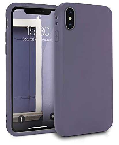 MyGadget Hülle kompatibel mit iPhone XS Max - robuste Schutzhülle TPU Case Slim Silikonhülle Back Cover Kratzfest Handyhülle matt Lila [ dunkel ] von MyGadget