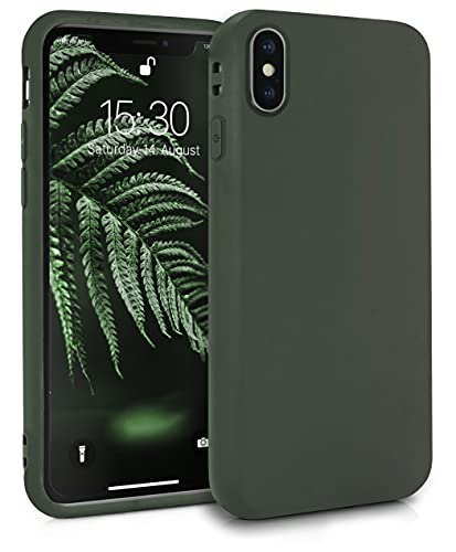 MyGadget Silikon Hülle für Apple iPhone XS Max - robuste Schutzhülle TPU Case Slim Silikonhülle Back Cover Ultra Kratzfest Handyhülle matt Olivgrün von MyGadget