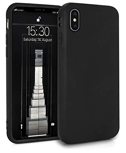 MyGadget Silikon Hülle für Apple iPhone XS Max - robuste Schutzhülle TPU Case Slim Silikonhülle Back Cover Ultra Kratzfest Handyhülle matt Schwarz von MyGadget