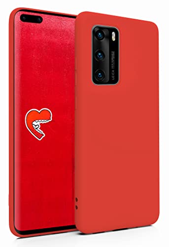 MyGadget Silikon Hülle für Huawei P40 Pro - robuste Schutzhülle - TPU Case Slim - Silikonhülle Back Cover - Slimcase Ultra Kratzfest Handyhülle matt - Rot von MyGadget
