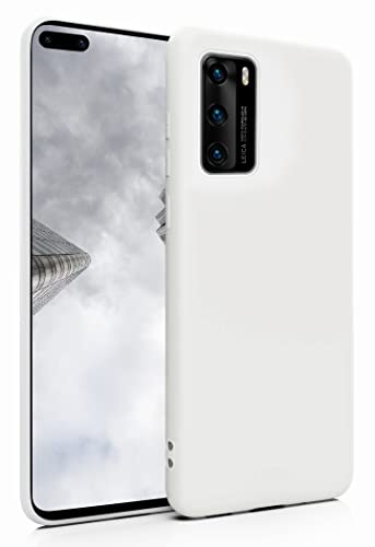 MyGadget Silikon Hülle für Huawei P40 - robuste Schutzhülle TPU Case Slim Silikonhülle Back Cover Ultra Kratzfest Handyhülle in Weiss von MyGadget