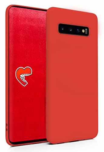 MyGadget Silikon Hülle für Samsung Galaxy S10 - robuste Schutzhülle TPU Case Slim Silikonhülle Back Cover Ultra Kratzfest Handyhülle in Rot von MyGadget