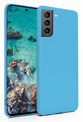 MyGadget Silikon Hülle für Samsung Galaxy S21 - robuste Schutzhülle TPU Case Slim - Silikonhülle Back Cover - Ultra Kratzfest Handyhülle - Matt Hellblau von MyGadget