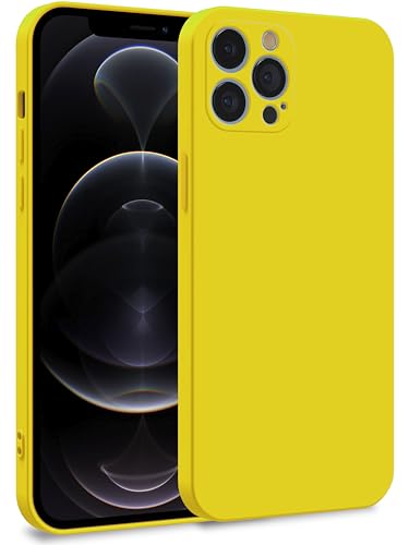 MyGadget Silikon Hülle kompatibel mit Apple iPhone 12 Pro - Zweilagige Handyhülle mit Kameraschutz - Cover mit Innenfutter & Silikon außen - Gelb von MyGadget
