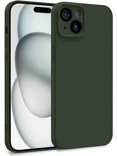 MyGadget Silikon Hülle kompatibel mit Apple iPhone 15 Plus - Zweilagige Handyhülle mit Kameraschutz - Cover mit Innenfutter & Silikon außen - Olivgrün von MyGadget