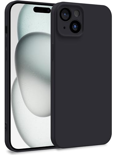 MyGadget Silikon Hülle kompatibel mit Apple iPhone 15 Plus - Zweilagige Handyhülle mit Kameraschutz - Cover mit Innenfutter & Silikon außen - Schwarz von MyGadget