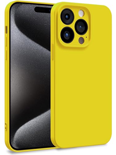MyGadget Silikon Hülle kompatibel mit Apple iPhone 15 Pro - Zweilagige Handyhülle mit Kameraschutz - Cover mit Innenfutter & Silikon außen - Gelb von MyGadget