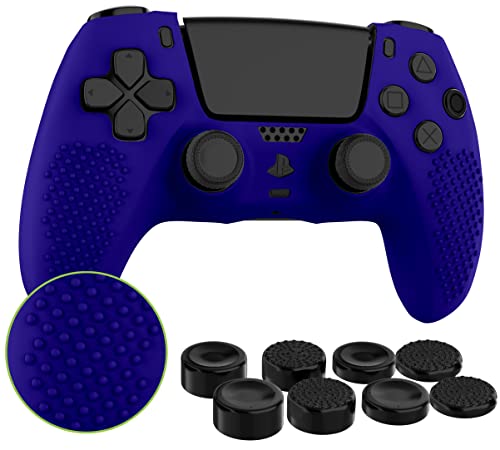 MyGadget Silikon Hülle kompatibel mit PS5 Controller - mit 8 Thumbsticks (2X Paar Hoch | 2X Paar Tief) - Playstation 5 Dualsense Wireless Skin in Lila von MyGadget