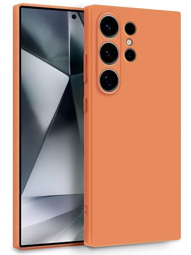 MyGadget Silikon Hülle kompatibel mit Samsung Galaxy S24 Ultra - Zweilagige Handyhülle mit Kameraschutz - Cover mit Innenfutter & Silikon außen - Orange von MyGadget