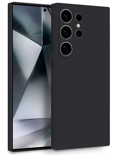 MyGadget Silikon Hülle kompatibel mit Samsung Galaxy S24 Ultra - Zweilagige Handyhülle mit Kameraschutz - Cover mit Innenfutter & Silikon außen - Schwarz von MyGadget