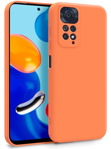 MyGadget Silikon Hülle kompatibel mit Xiaomi Redmi Note 11 Pro | 11 Pro 5G - Zweilagige Handyhülle mit Kameraschutz - Cover mit Innenfutter & Silikon außen - Orange von MyGadget