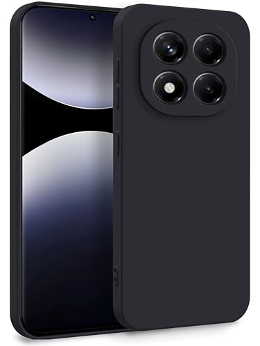MyGadget Silikon Hülle kompatibel mit Xiaomi Redmi Note 14 Pro Plus 5G - Zweilagige Handyhülle mit Kameraschutz - Cover mit Innenfutter & Silikon außen - Schwarz von MyGadget