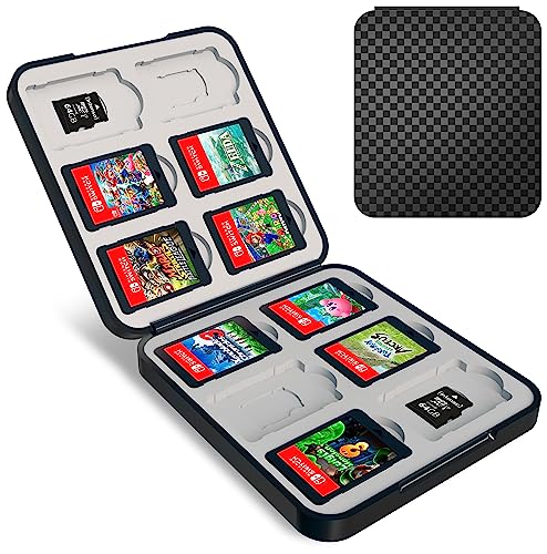 MyGadget Spiele Aufbewahrung für die Nintendo Switch | OLED - bis zu 12 Games und 12 Micro SD Karten - ideal für Unterwegs und Urlaub - in Carbon von MyGadget